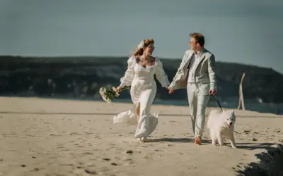 Следсватбена фотосесия с кучето ни на плажа